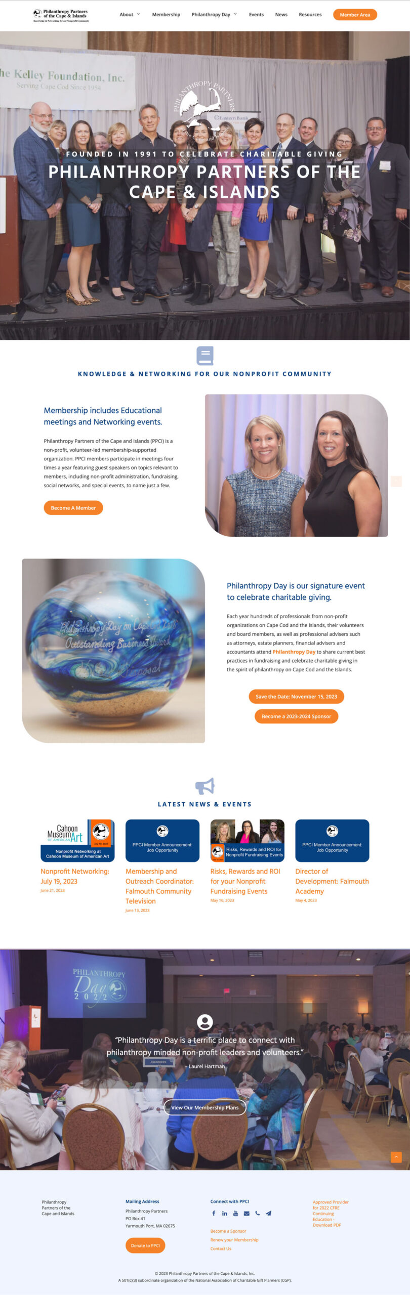 screenshot of Philanthropy Partners website homepage