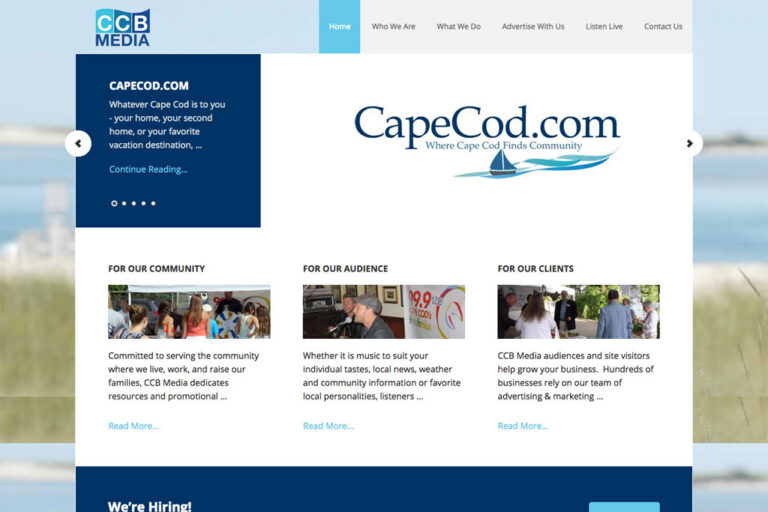 screenshot of homepage of ccb-media.com