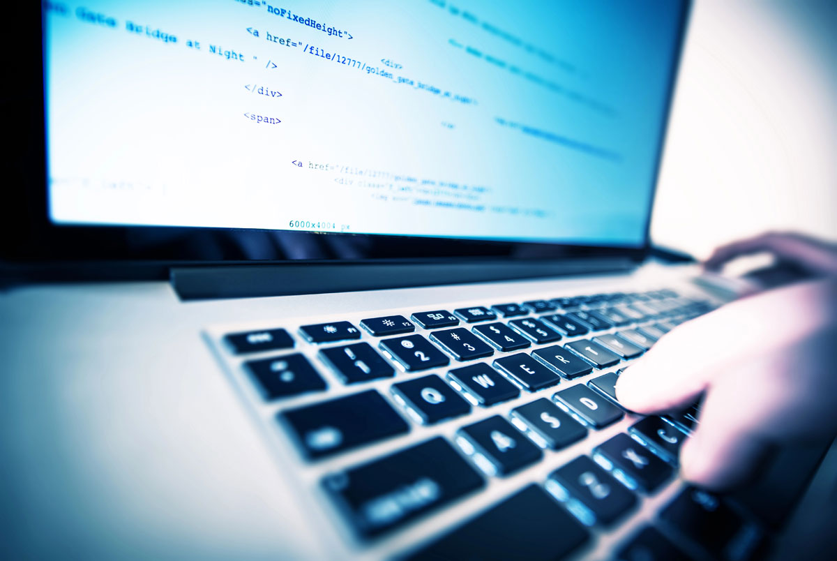 html code on laptop screen