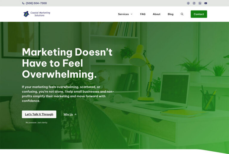 screenshot of 2026 homepage of CoastalMarketingGeek.com