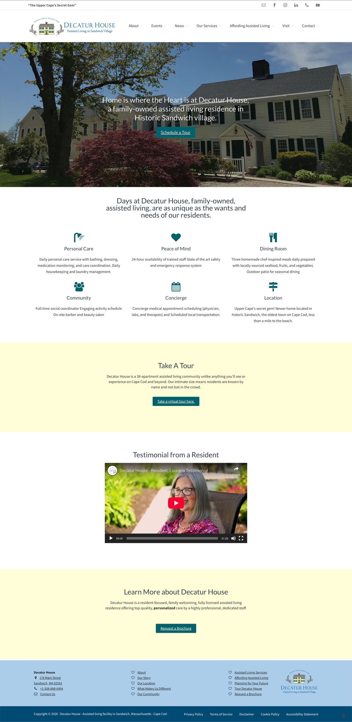 screenshot of entire homepage of DecaturHouse.com