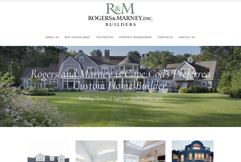 mockup of site redesign for Rogers and Marney Builders