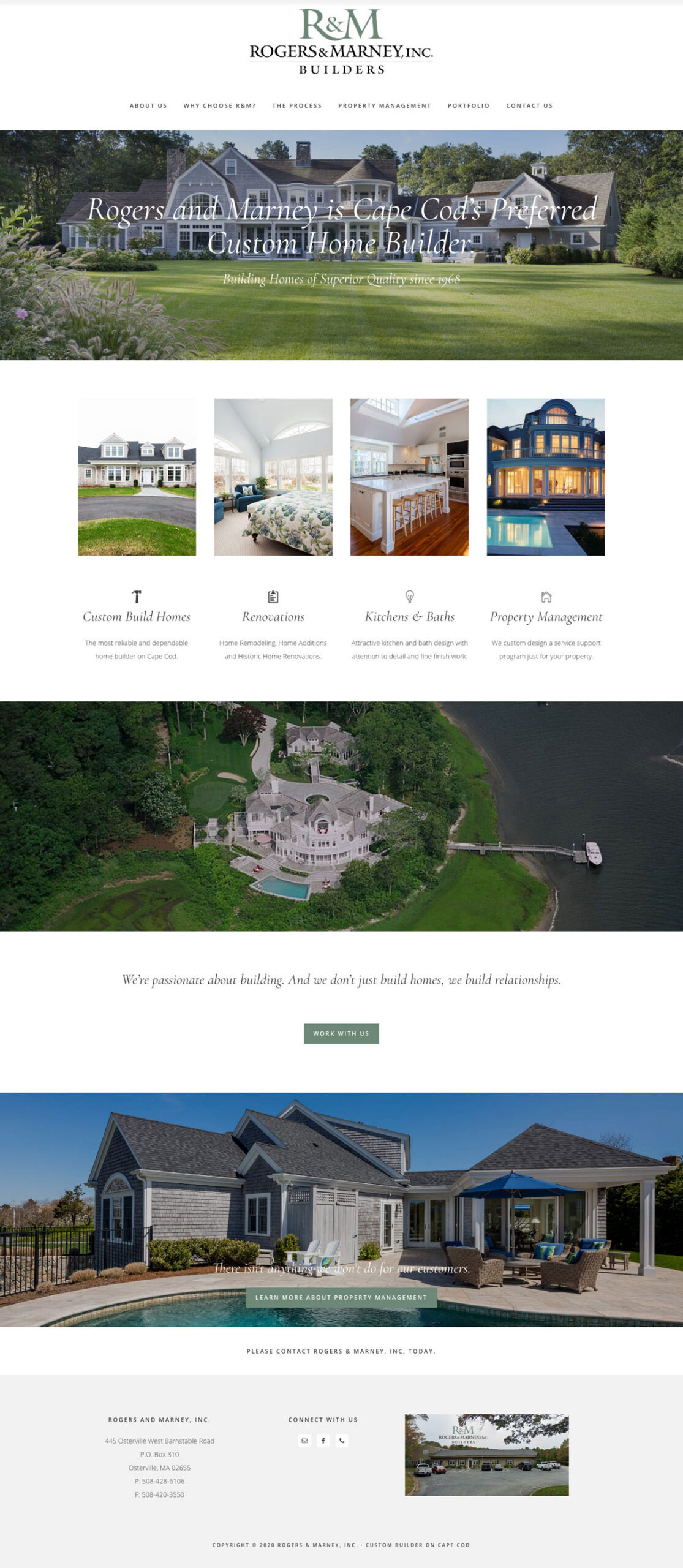mockup of home page redesign for Rogers and Marney Builders