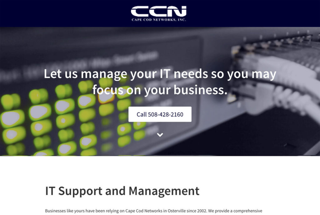 screenshot of CapeCodNetworks.com