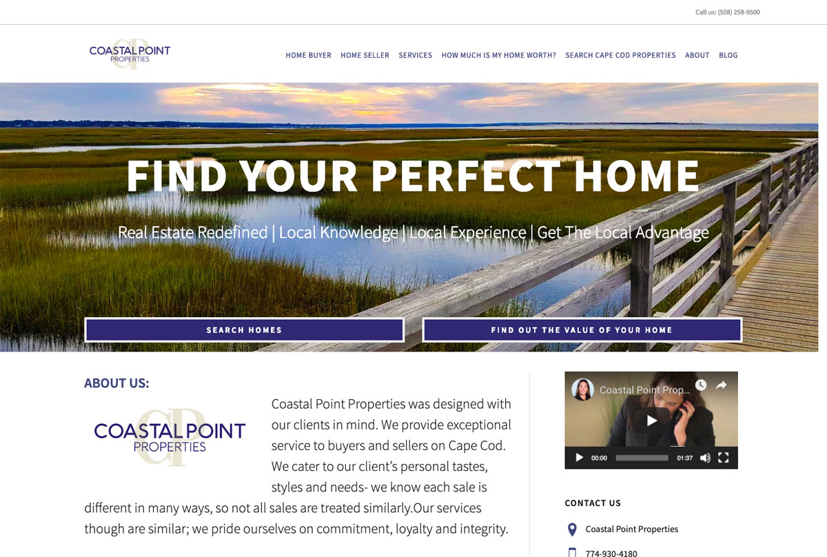 screenshot of CoastalPointProperties.com