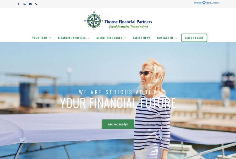 screenshot of Thorne Financial Partners website